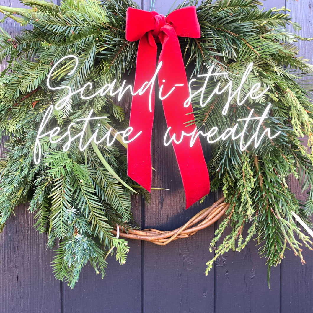 'scandi' style festive wreath